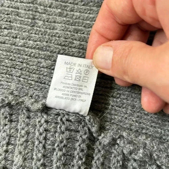 🔥Kontatto🔥 | Grey  chunky knit long cardigan sweater with wool and alpaca - Picture 9 of 12